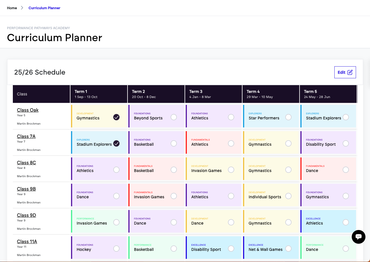 Curriculum Planner screenshot